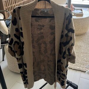 Chic Leopard Print Open Cardigan